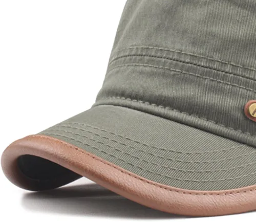 Miniatura 5 de CACUSS Mens Baseball Cap Cotton Cadet Hat Military Breathable Flat Top Adjustable Army Cap