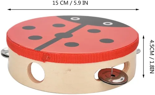Miniatura 4 de Tambor de percusión de mano de madera de 5.9 in para niños, regalos de canciones de baile (1#)