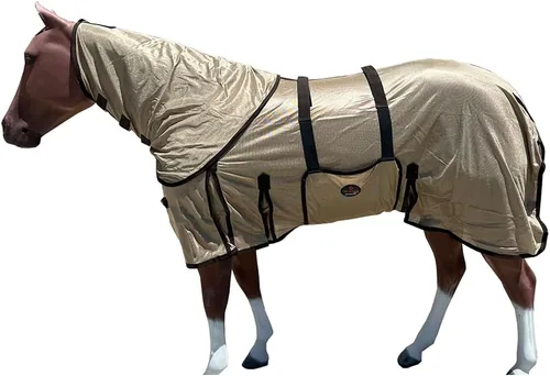 Miniatura 83 de HILASON Hoja de mosca de caballo con protección UV, malla transpirable, mosquito, primavera, alfombra de caballo de verano, alfombra de mosca
