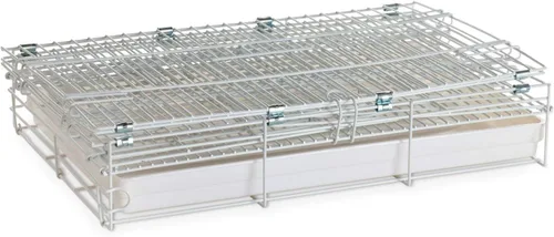 Miniatura 7 de Durable fácil portátil de metal de viaje o veterinario plegable loros aves jaula a prueba de mordeduras con comederos de acero inoxidable soporte