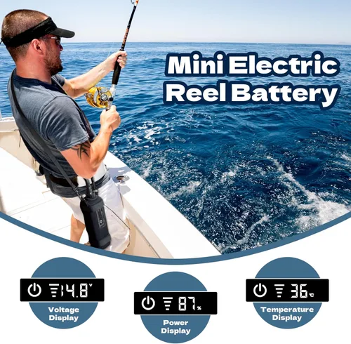 Miniatura 4 de Super Mini batería de carrete de pesca eléctrica. último modelo con pantalla LED digital. Compatible con carretes eléctricos Daiwa y Shimano.