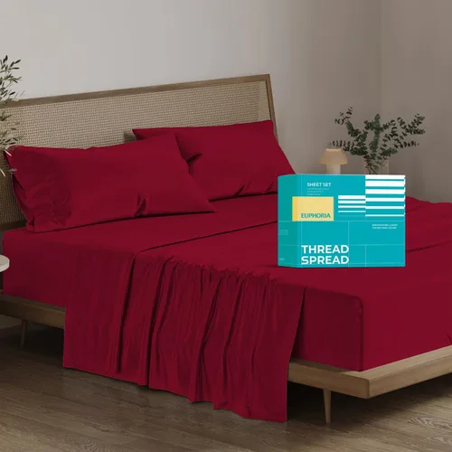 Miniatura 19 de THREAD SPREAD Sábanas 100% Algodón Egipcio Tamaño Twin - 800 Alto Número de Hilos 3 Piezas Sábanas Twin Extra Largas para Dormitorio, Bolsillo