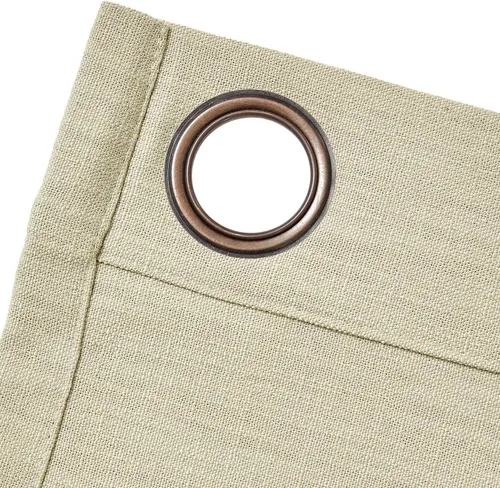 Miniatura 4 de Frelement Cortinas de lino de lino de bronce con ojales para interiores, tratamiento de ventanas para sala de estar, dormitorio, habitación