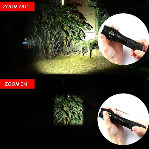 Miniatura 2 de Linterna impermeable LED táctica de grado militar de 5 modos de alto lúmenes (paquete de 4)