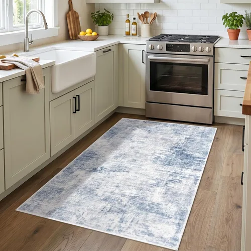 Miniatura 81 de IOHOUZE Alfombra abstracta lavable de 3 x 12 pies para pasillos, antideslizante para cocina, camino de entrada de lana sintética para interiores