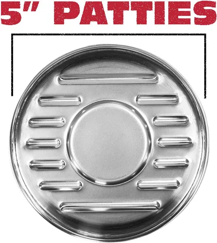 Miniatura 3 de BBQ-Aid Prensa de Hamburguesas de Porcelana de 5"- Aplastador de Hamburguesas Redondo para Asar Uniformemente, Hamburguesas Rellenas- Prensador