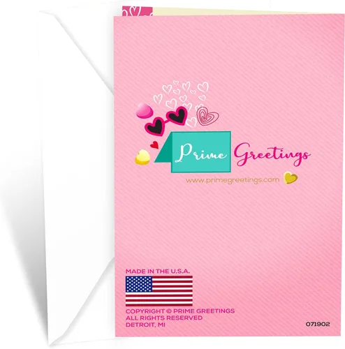 Miniatura 4 de Prime Greetings Tarjeta para el día de San Valentín para nieta, fabricada en Estados Unidos, ecológica, tarjeta gruesa con sobre de alta calidad