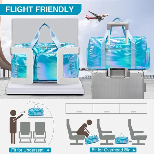 Miniatura 73 de Pequeña bolsa de gimnasio para mujer, bolsa de viaje con compartimento para zapatos