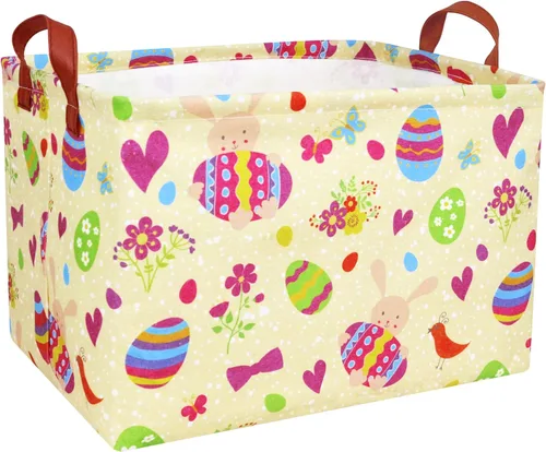 Miniatura 18 de Cestas de Pascua de dinosaurio grandes para niños, cesta de Pascua personalizada para bebé, color azul, decoración de primavera para niños