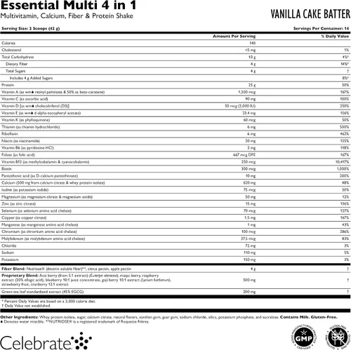 Miniatura 3 de Celebrate Vitamins Multivitamínico bariátrico 4 en 1 con batido de proteína de citrato de calcio, 500 mg de calcio, para cirugía post bariátrica