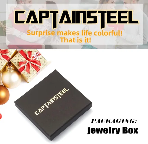 Miniatura 6 de CaptainSteeL Pulsera cubana para hombres y mujeres, pulsera de acero inoxidable de 77.589 pulgadas, chapado en oroacero inoxidable, regalo