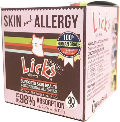 Miniatura 9 de Licks Skin & Allergy Support - Gel para alergias para gatos - Aceite de pescado Omega 3, vitamina C, cúrcuma e inositol - Apoyo saludable