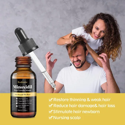 Miniatura 7 de Paquete de 2 sueros para el crecimiento del cabello de minoxidil al 5%, tratamiento para el crecimiento del cabello para hombres y mujeres