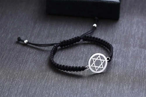 Miniatura 5 de MEALGUET 1-5 pulseras de acero inoxidable con dije de estrella de David trenzadas, joyería judía, regalo religioso para hombres y mujeres, Metal