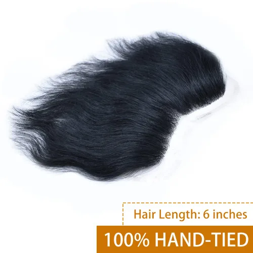 Miniatura 6 de Pieza frontal de cabello para hombres, extensión de cabello humano virgen de repuesto de línea capilar natural, extensión de cabello frontal