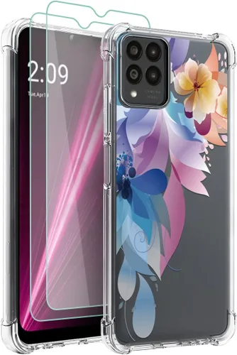 Miniatura 13 de Osophter Funda para Revvl 6 Pro 5G, transparente con protector de pantalla, TPU absorción de golpes, flexible para teléfono celular T-Mobile T Phone