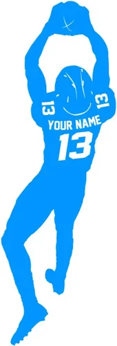 Miniatura 5 de VWAQ Calcomanía de pared personalizada de jugador de fútbol – Nombre personalizado Deportes calcomanía decorativa de vinilo – CS48