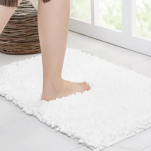 Miniatura 341 de Walensee Alfombra de baño antideslizante (24x17 pulgadas, rosa polvoriento) absorbente de agua, súper suave, lanuda de felpilla, lavable a máquina