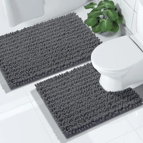 Miniatura 28 de Yimobra - Juego de alfombras de baño de 2 piezas - Alfombra de baño de felpa de lujo extra gruesa de secado rápido, antideslizante súper absorbente