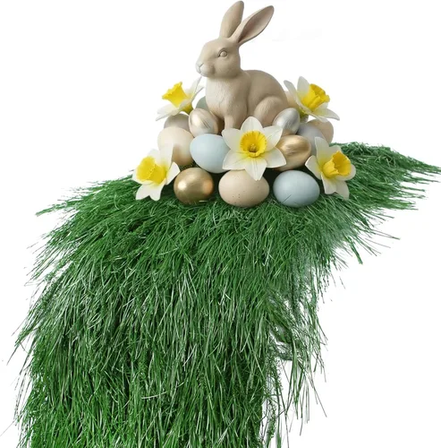 Miniatura 9 de XLX TURF Manteles Individuales Cuadrados Verdes de Césped Artificial para Centro de Mesa de Fiesta con Tema de Golf, Decoración de Primavera