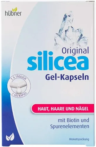 Hubner Silicea - Cápsulas para cabello, piel, huesos y uñas, paquete de 30