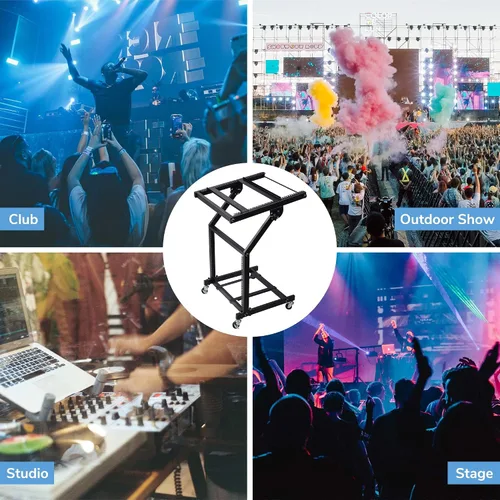 Miniatura 7 de AW, soporte ajustable con ruedas para mezcladora de DJ, equipo de música de estudio, para fiestas, 9U