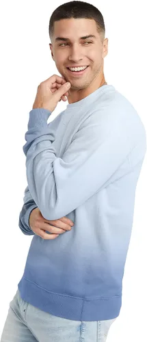 Miniatura 3 de Hanes Originals - Sudadera de vellón con cuello redondo para hombre, prenda teñida, sin botones