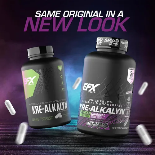 Miniatura 2 de EFX Sports Kre-Alkalyn EFX Suplemento de píldora de monohidrato de creatina con pH correcto, apto para veganos, fuerza y crecimiento muscular, 90