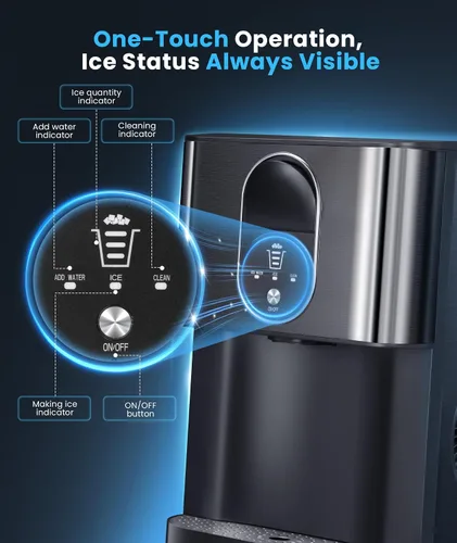 Miniatura 3 de Máquina de hielo de pepita para encimera, máquina de hielo de pepita de 44 libras/24 horas, máquina de hielo de pellets masticables con dispensador