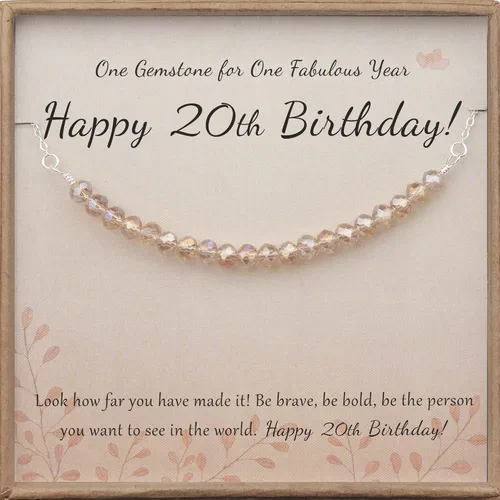 YOVOMO Regalos de feliz cumpleaños para niñas adolescentes, plata de ley 925, collar de cuentas de cristal delicadas, caja de regalo para hija,