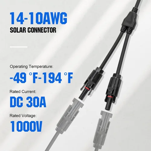Miniatura 4 de ECO-WORTHY Conectores solares Y rama paralela PV adaptador cable cable enchufe kit de herramientas para panel solar (M/FF+F/MM)