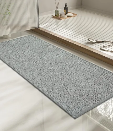 Miniatura 93 de Chakme Juego de 2 alfombras de baño ultrafinas, absorbentes, antideslizantes, lavables a máquina, color negro, 17 x 24 pulgadas / 17 x 30 pulgadas