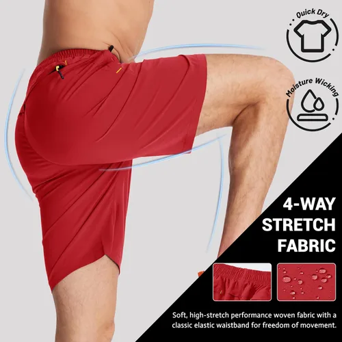 Miniatura 66 de TACVASEN Pantalones cortos deportivos para correr para hombre, 9 pulgadas, de secado rápido, pantalones cortos ligeros de verano, 3 bolsillos