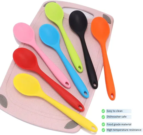 Miniatura 4 de Vituer - Juego de 7 cucharas de silicona para servir, resistentes al calor, cucharas de cocina antiadherentes para cocinar, cucharas de servir