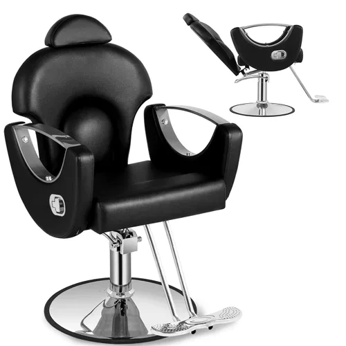 Miniatura 8 de Silla de peluquería de salón, silla de peluquería con bomba hidráulica de altura ajustable, sillas reclinables profesionales, silla de belleza