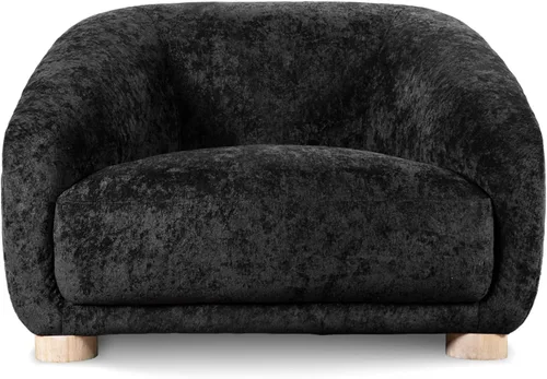 Miniatura 15 de Furniture of America Amara Modern - Juego de sofá tapizado de felpilla de 3 piezas con reposabrazos inclinados, sillón de madera, sofá biplaza