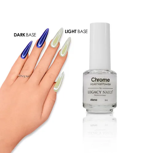Miniatura 4 de LEGACY NAILS Polvo líquido profesional para uñas CROMADO - ALANA 0.2 fl oz - Revela la magia de los efectos iridiscentes, nacarados y metálicos - Di