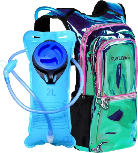 Miniatura 11 de SoJourner Bags, Rave Hydration Pack - Bolsa de agua de 2L incluida, para festivales, raves, senderismo, ciclismo, fiestas, escalada, carrera y más