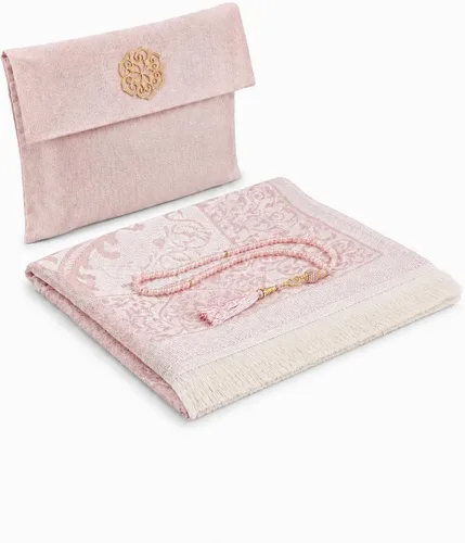 Miniatura 9 de ihvan online Alfombra de oración musulmana con 99 cuentas Tasbih y bolsa de viaje, tafetán suave sajadah, ligero y plegable, tapete de oración Negro
