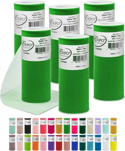 Miniatura 18 de Expo International Tul mate decorativo, tela de tul de poliéster ligero para tutús, disfraces y decoraciones de fiestas, lavable, fácil de usar, 6