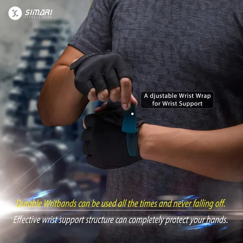 Miniatura 3 de SIMARI Guantes de entrenamiento transpirables para hombres y mujeres, guantes acolchados para levantamiento de pesas con gran agarre, protección
