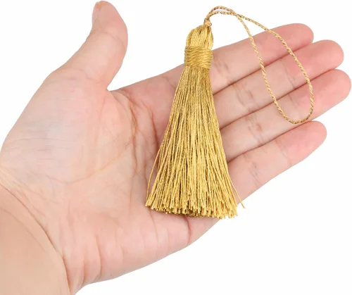 Miniatura 5 de 30 borlas de costura hechas a mano para manualidades, borlas suaves y sedosas de 5.7 pulgadas con lazo de cordón de 2.6 pulgadas para decoración