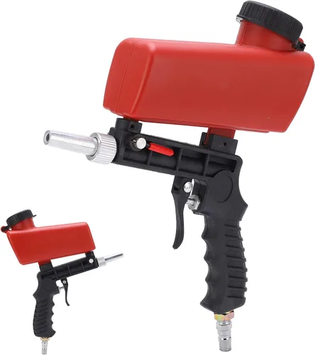Miniatura 4 de Pistola de arena, kit de pistola de arena para compresor de aire, chorro de arena neumático de mano de acero al carbono, pequeño juego de pistola