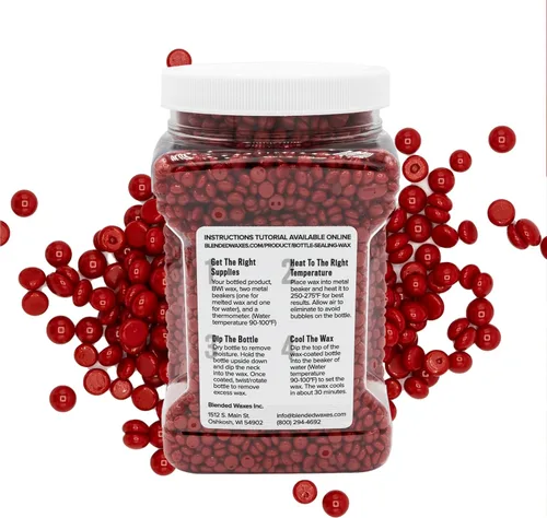 Miniatura 2 de Blended Waxes, Inc. - Cuentas de cera para sellado de botellas, perlas de sellado de cera de pastilla de primera calidad para cierre de botellas