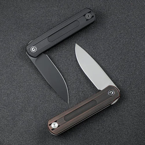 Miniatura 8 de CIVIVI Foldis - Cuchillo plegable de bolsillo, hoja de acero Nitro-V negro lavado a la piedra, mango G10 con doble retención, cuchillo de bolsillo