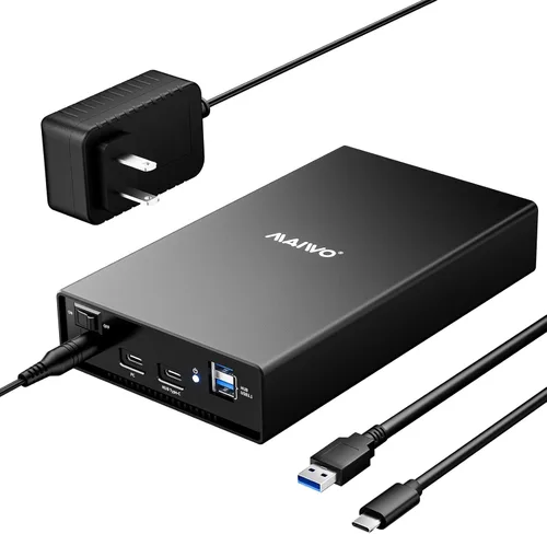 Miniatura 7 de MAIWO Caja de disco duro USB-C de 6 Gbps para HDD/SSD de 3.5 pulgadas/2.5 pulgadas, aleación de aluminio, fuente de alimentación de 12 V/2 A