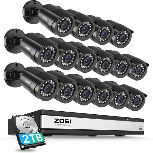 Miniatura 10 de ZOSI - Sistema de cámaras de seguridad CCTV 1080P para exteriores e interiores, híbrido 4 en 1 HD TVI/CVI/AHD/CVBS, cámaras de seguridad