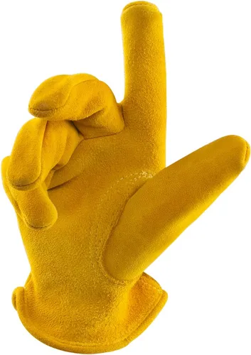 Miniatura 2 de Guantes de trabajo para niños de 2 a 14 años, extra suaves de ante de ciervo, duraderos, flexibles, guantes genuinos de cuero para niños