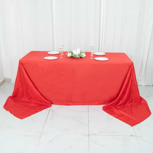 Miniatura 45 de Tableclothsfactory Mantel rectangular de tafetán arrugado de acordeón azul polvoriento, de 60 x 102 pulgadas, perfecto para ceremonias de boda