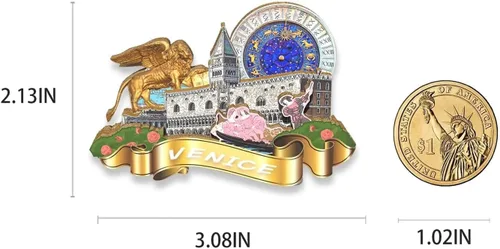 Miniatura 3 de Italia Venecia imán de nevera de madera 3D monumentos de viaje coleccionables recuerdos decoración hecha a mano